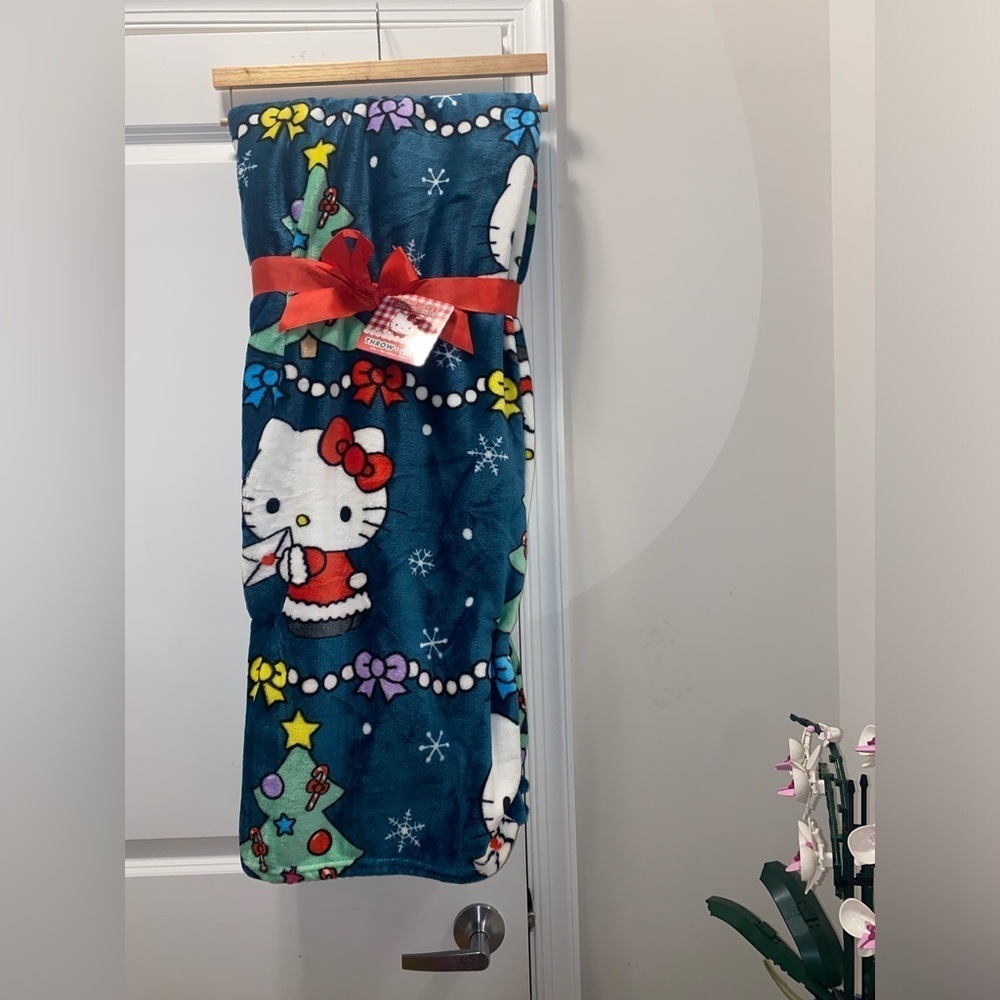 Hello kitty Christmas blanket.